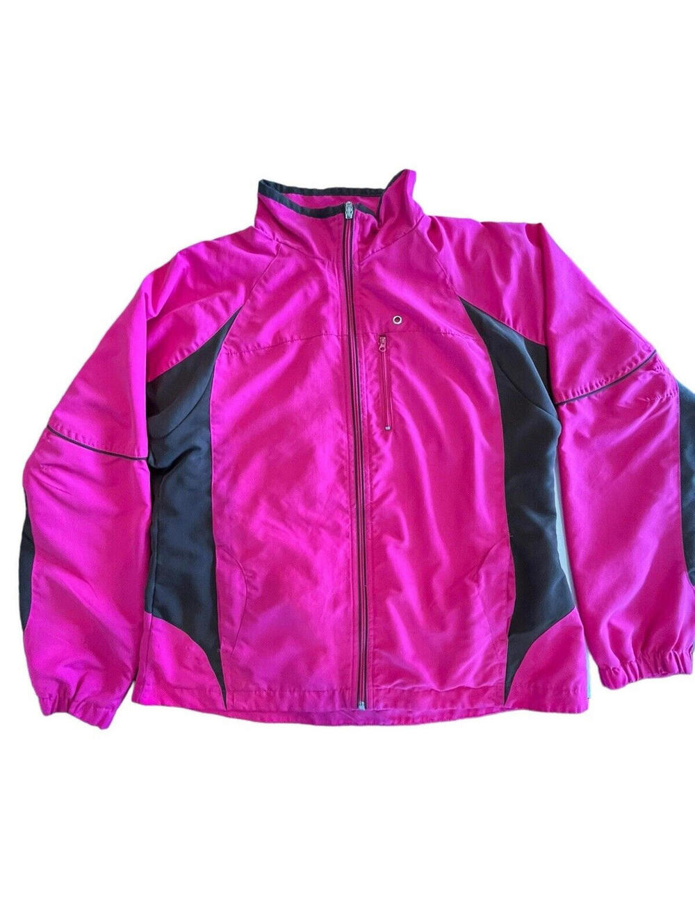 Danskin Now Womens Pink and Black jacket XL 16-18 windbreaker zip up.